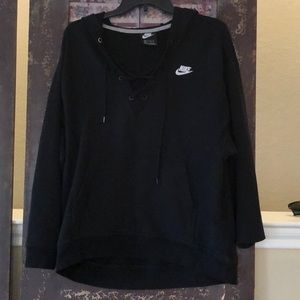 Black Nike lace-up hoodie
